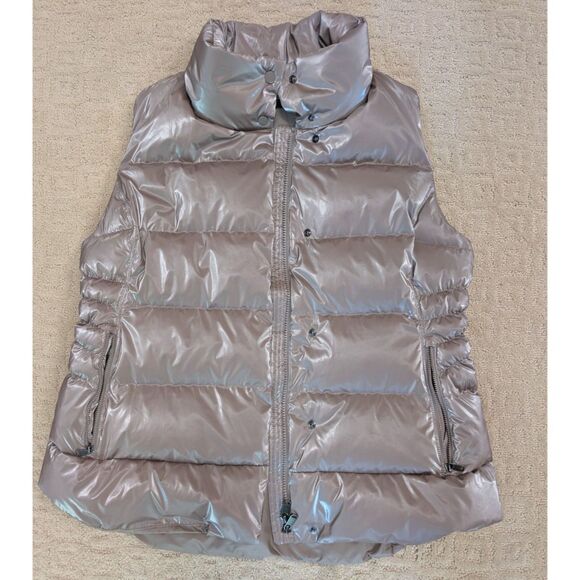 Athleta Puffer Vest Women XL Champagne Downtown Down Water Resistant - Picture 1 of 12
